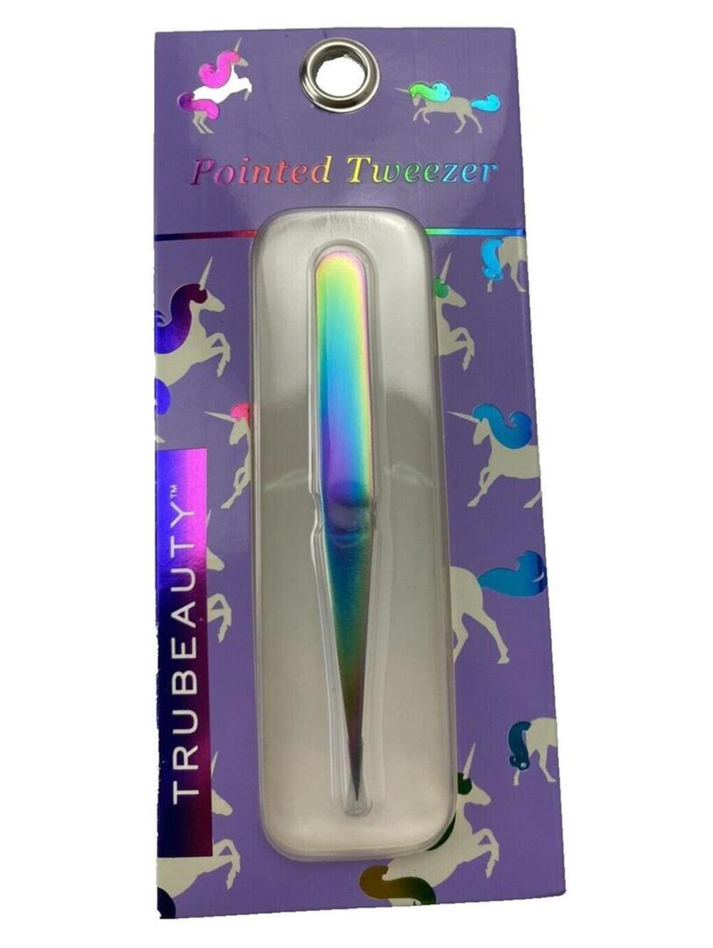 TruBeauty Rainbow Tweezers Multi-Color Chrome Stainless Steel Hair Tool New
